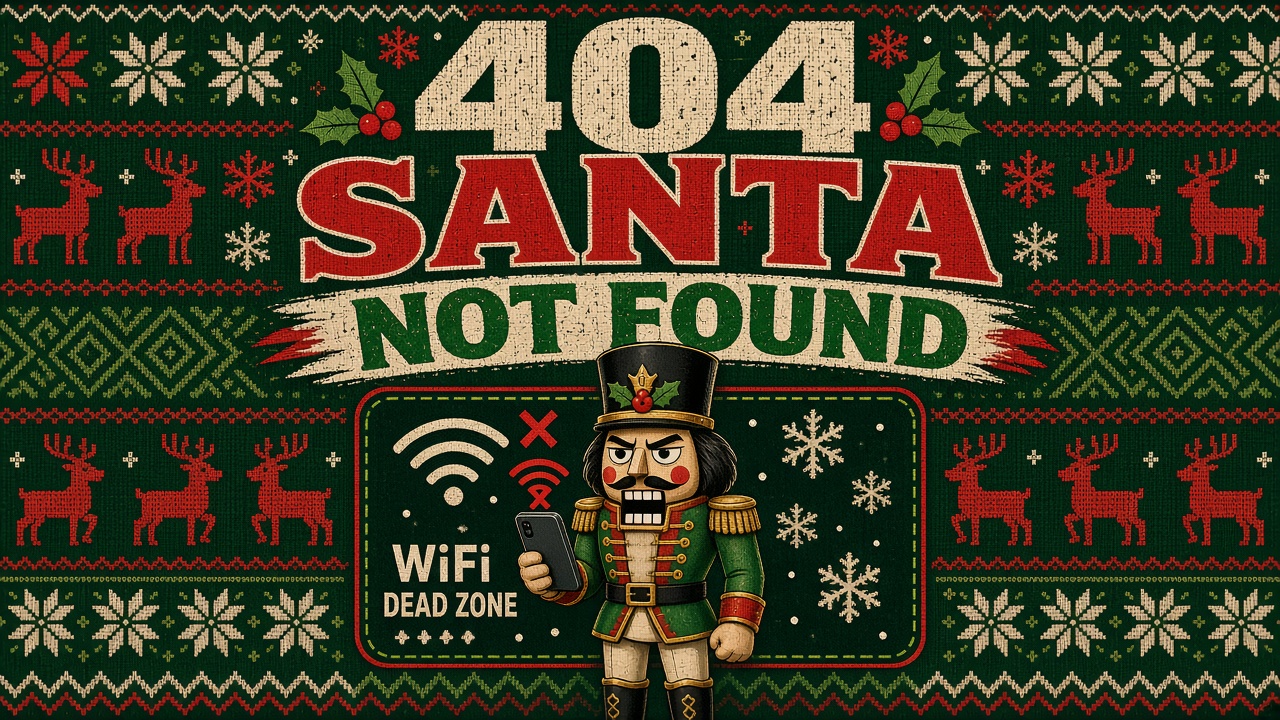 404 Santa Not Found funny Christmas sweater design