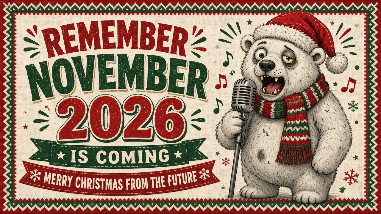 Remember November 2026 funny Christmas sweater design